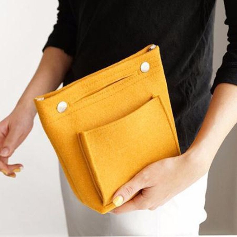 Felt Cosmetic Bag Travel Accessories Makeup Storage Organizer Purse for Women Portable Handbag Wash Toiletry Pouch