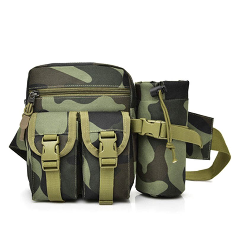 Men Wasit Bag Canvas Phone Pouch Casual Water Bottle Sling Bags for Outdoor Travel Cycling Climbing EDF88: Army Green