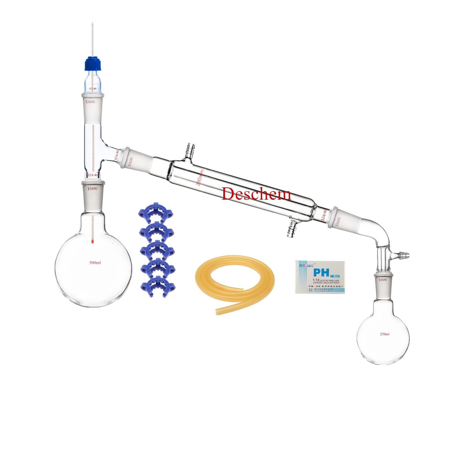 500ml,24/40,Glass Distillation Apparatus,Laboratory Vacuum Distill Device Kit