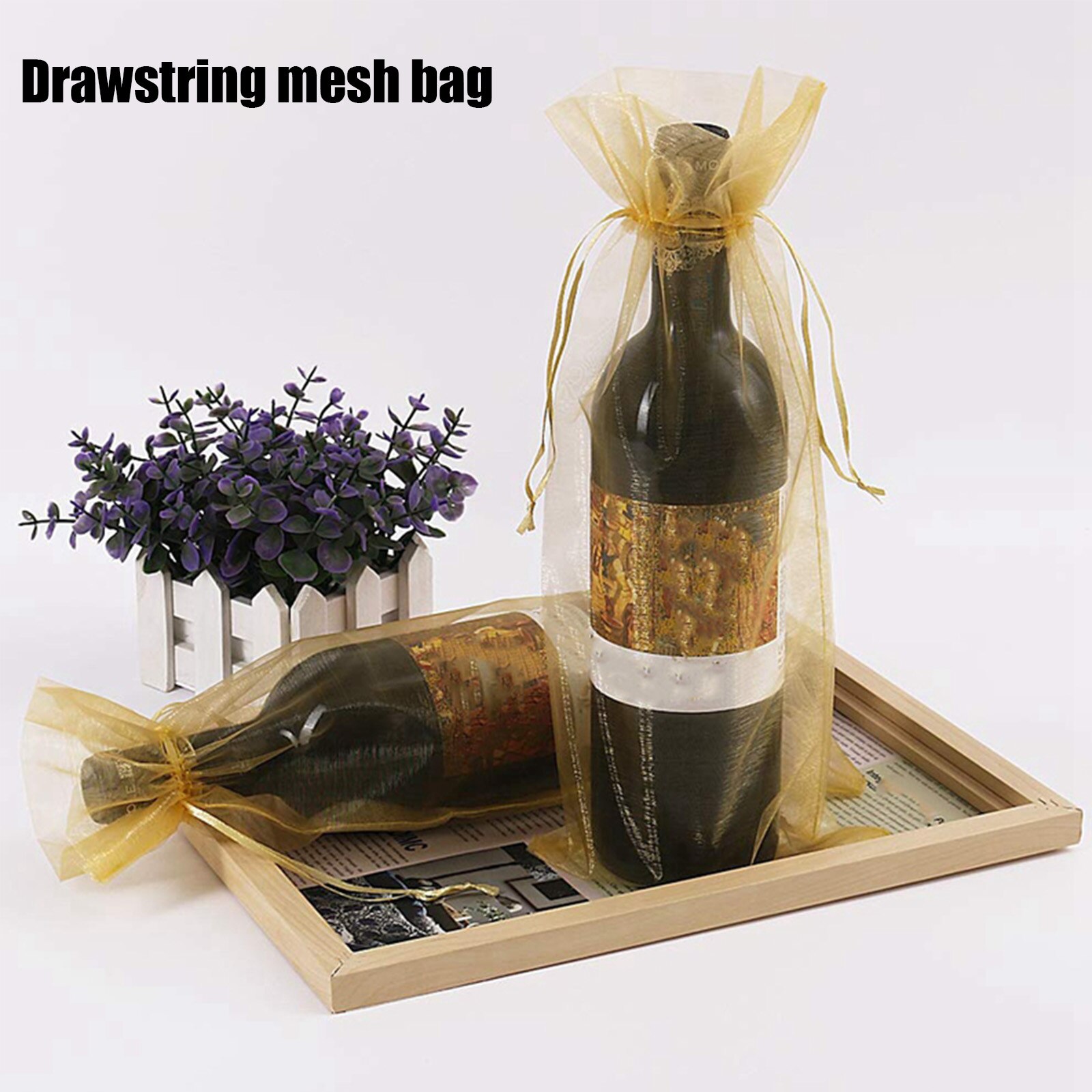 Jewelry Packaging Bag For Orangers Wine Drawstring Mesh Bag Festive Party Candy Bag Drawstring Pouches Wedding Accessories