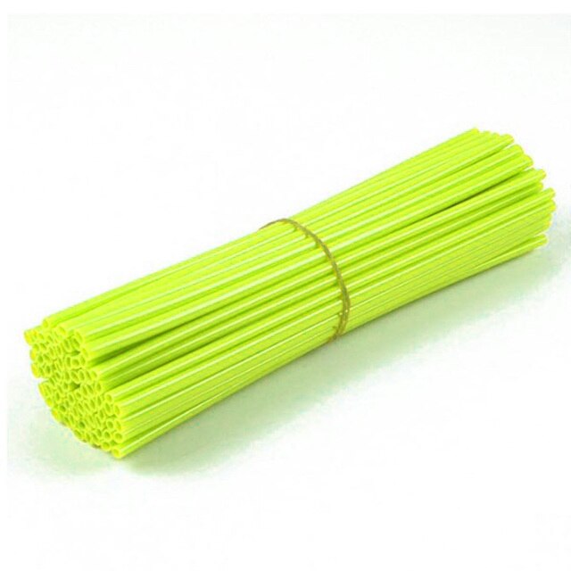 72pcs MTB Wheel Rim Spoke Shrouds Skins Covers Bike Wheel Spoke Sleeves Wraps Cover Mountain Bike Cycle Parts: Fluorescent Yellow