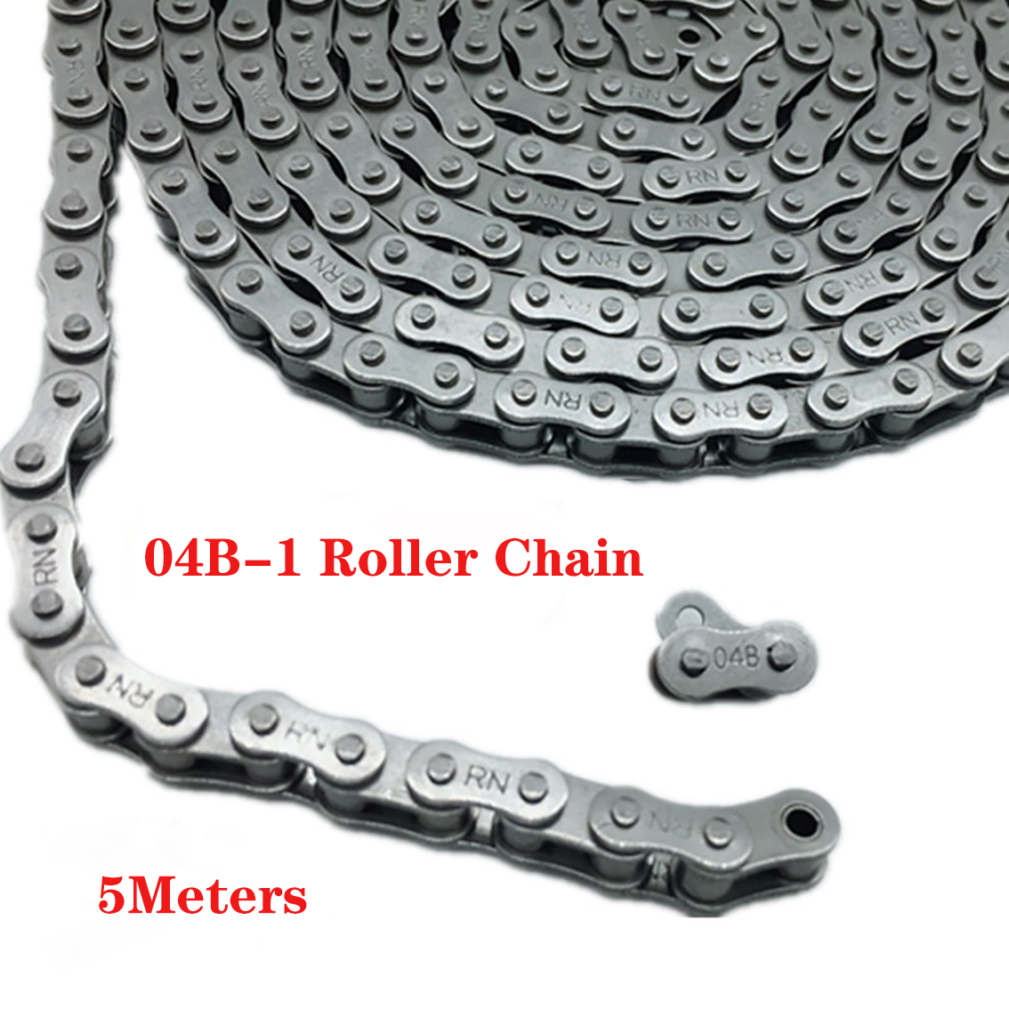 1 Uds 04B-1 cadena de rodillos de acero al carbono/conector de cadena paso de cadena 6mm medio/hebilla completa rodillo cadena Industrial unirse hebilla: Rojo