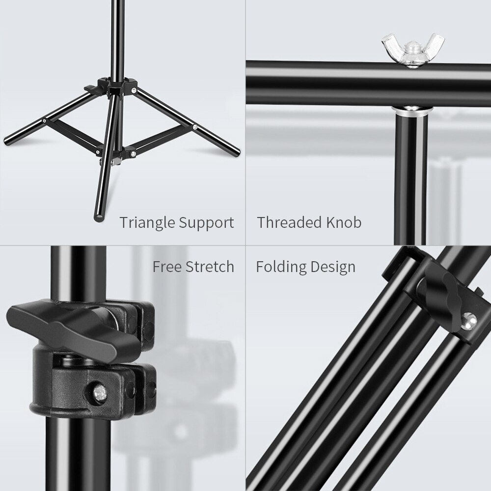 Professionele T-Vorm Achtergrond Stand Voor Foto Studio Fotografie Frame Ondersteuning Systeem Kit Screen Frame Metalen Achtergrond Beugel