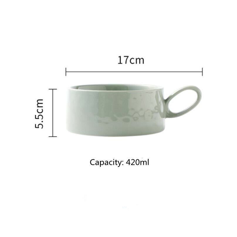 Breakfast Cup and Plate Set Simple Bowl Plate Household Ceramic Tableware Combination: A3