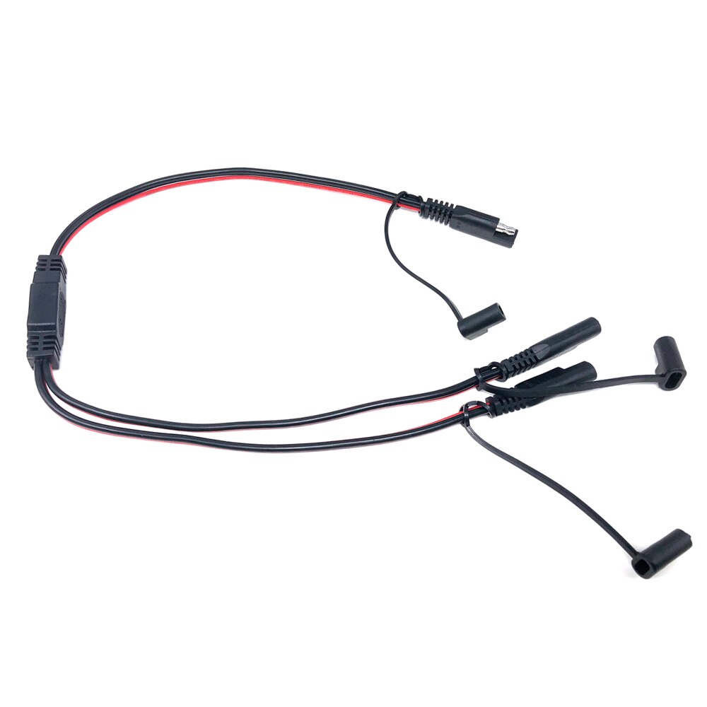 SAE Cable SAE Connector SAE Power Automotive Adapter Cable 1 to 2 SAE Extension Cable with Dust Cover 14AWG 60cm
