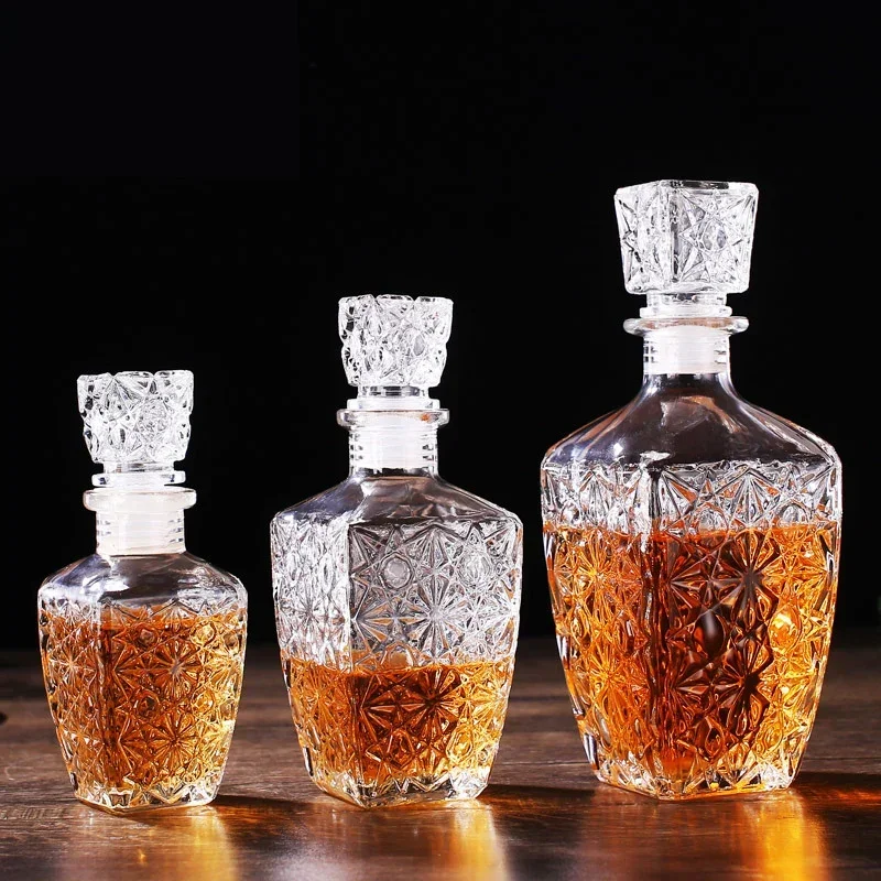 Bouteille de vin en verre sans plomb, carafe à whisky pour liqueur, Bourbon Scotch 800 ml