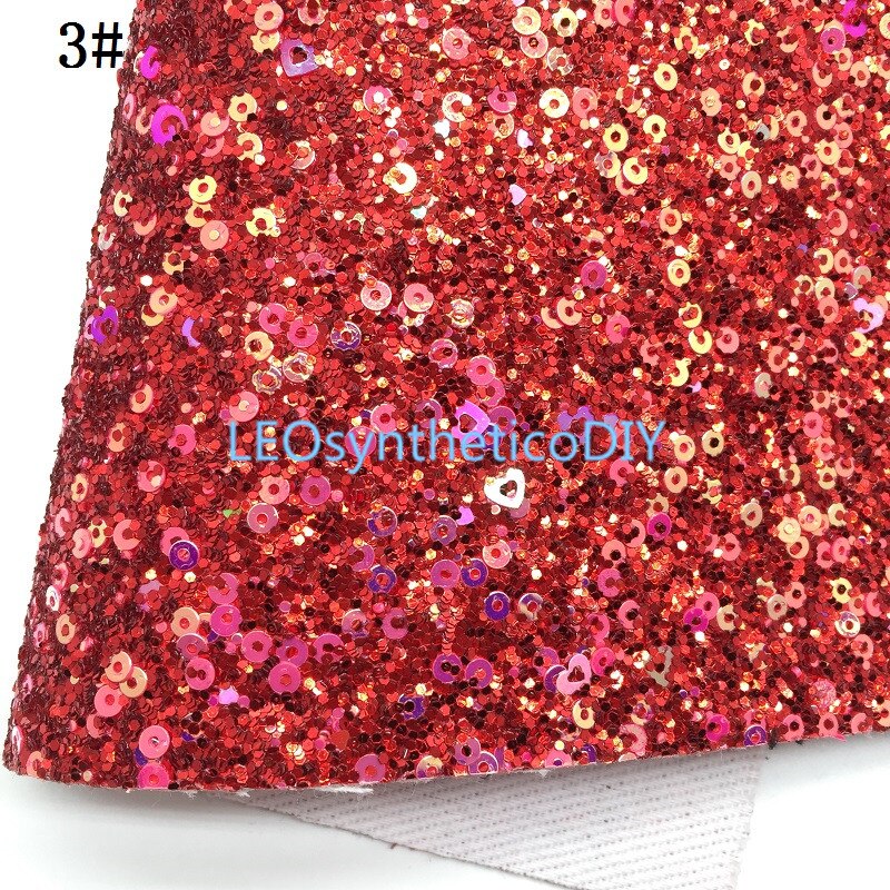 Tissu à paillettes 21x29cm, cuir épais à paillettes pour faire des nœuds, 1 pièce, 4S10: 3