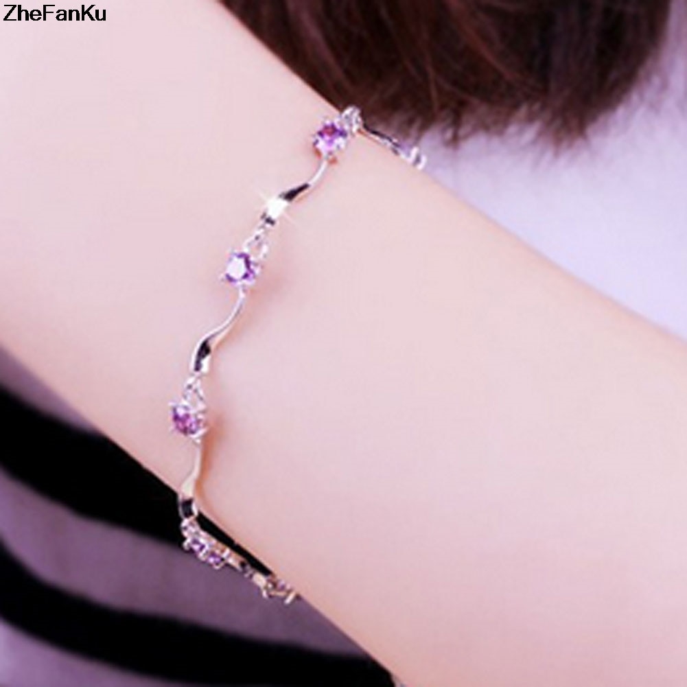 Women Crystal Bamboo Chain Bracelet Jewelry