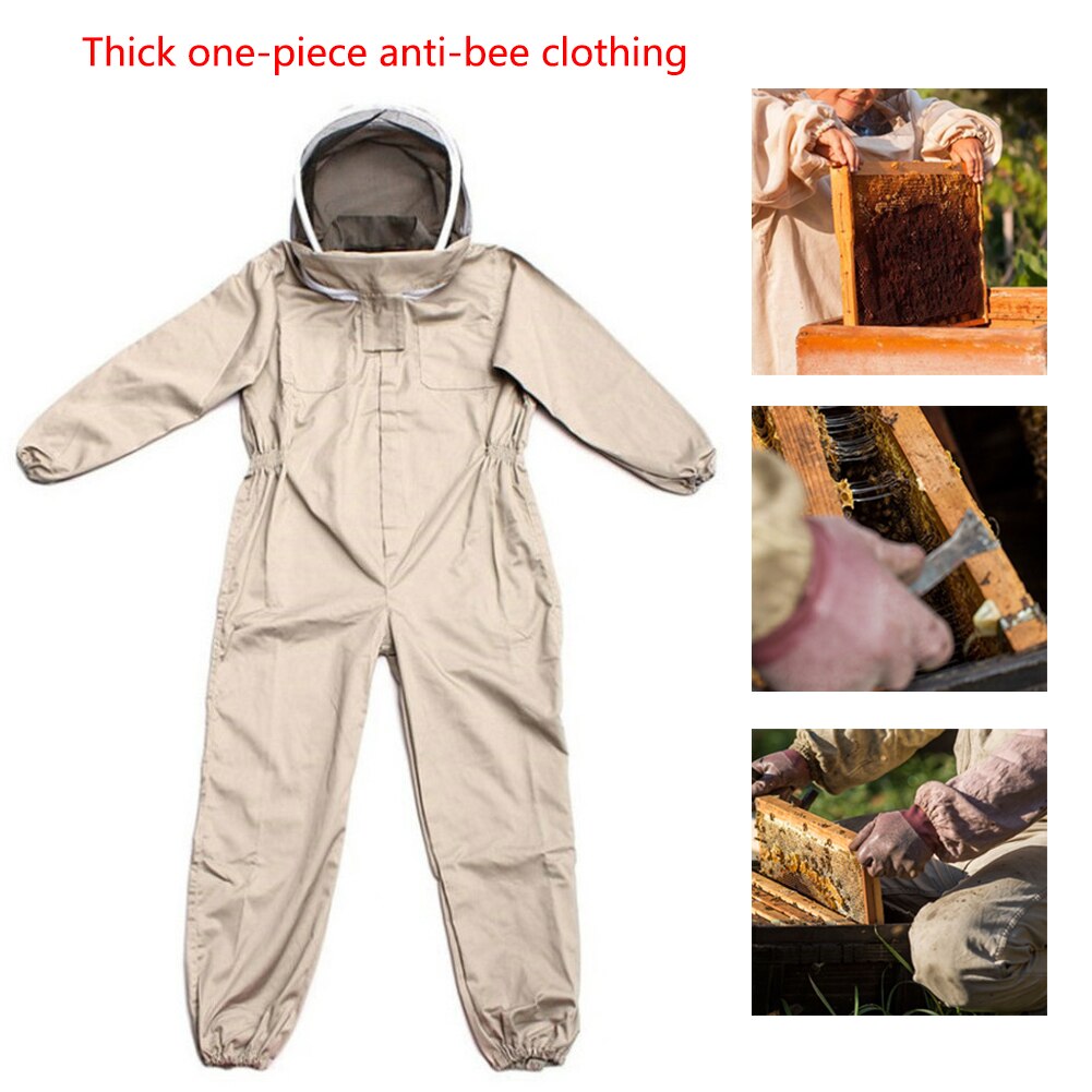 Bee Proof Protective Clothing Full Body Beekeeping Suit Farm Unisex Safety Outfit With Glove Veil Hood Apiary