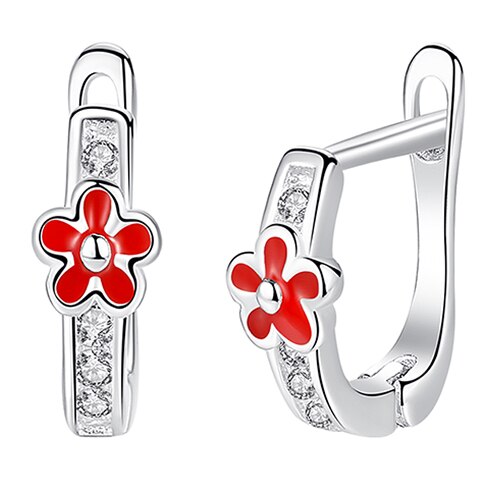 BELAWANG Cute 925 Sterling Silver Animal Ladybug Earrings For Child Red Enamel Small Ladybird Stud Earrings Jewelry: ETYE3245