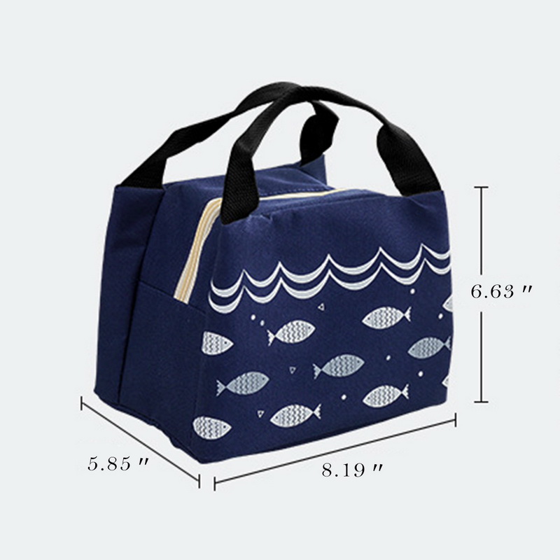 Fisch Druck Mittagessen Kasten Für Camping Liefert Kühler Picknick Taschen Isolierte Thermische Mittagessen Tasche Schule Lebensmittel Tasche Frauen Strand Handtaschen