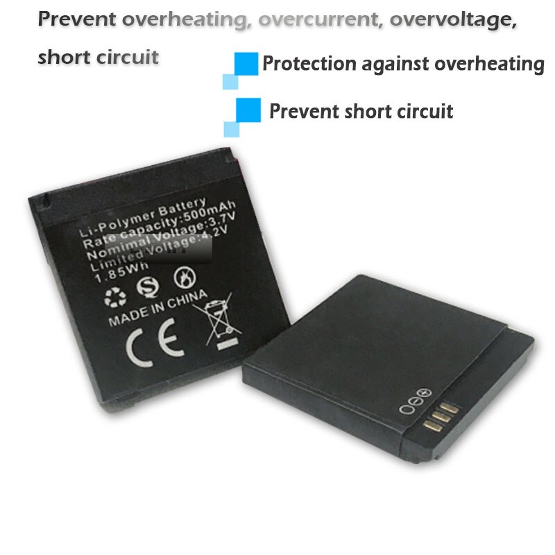 1-2 stuks brand 3.7V 500mAh Oplaadbare Li-Ion Polymeer Batterij Voor Slimme Horloge Q18 robot Lithium batterijen