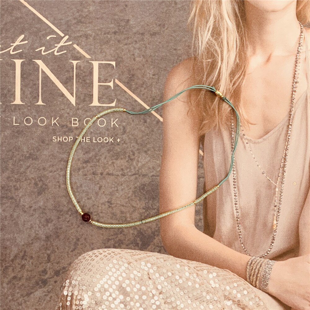Go2boho Miyuki Bracciale con perline Pietra di moda Gioielli con perle Perline Gioielli Braccialetti semplici vintage Pulsera di alta qualità: Pistola nera placcata