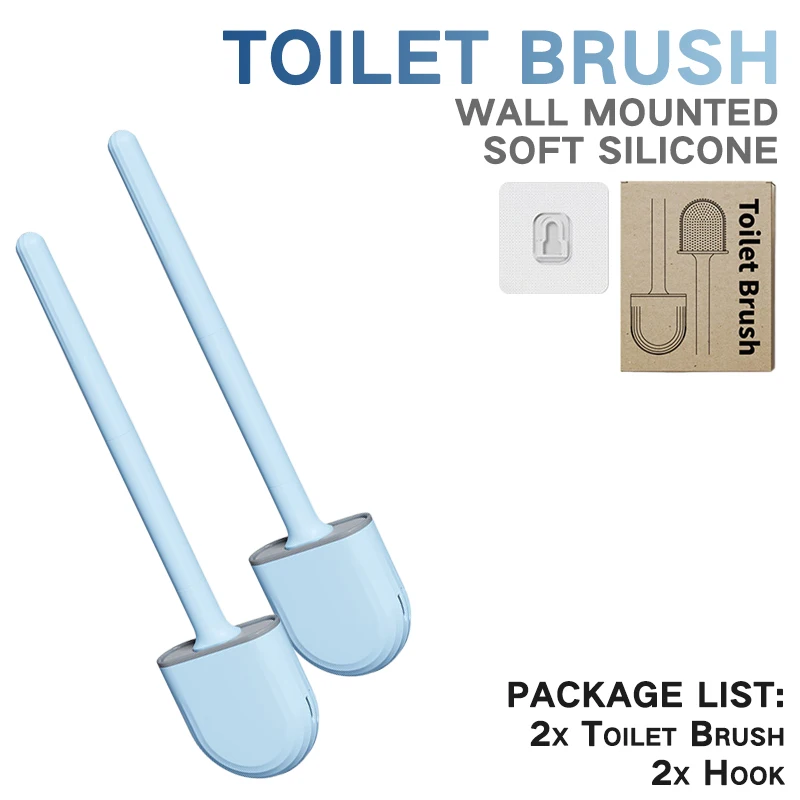Wc Pinsel Silikon Wc Reinigung Pinsel Wand Montiert Wc Reiniger Besen Set Moderne WC Kit Schönheit Bad Zubehör: Brown