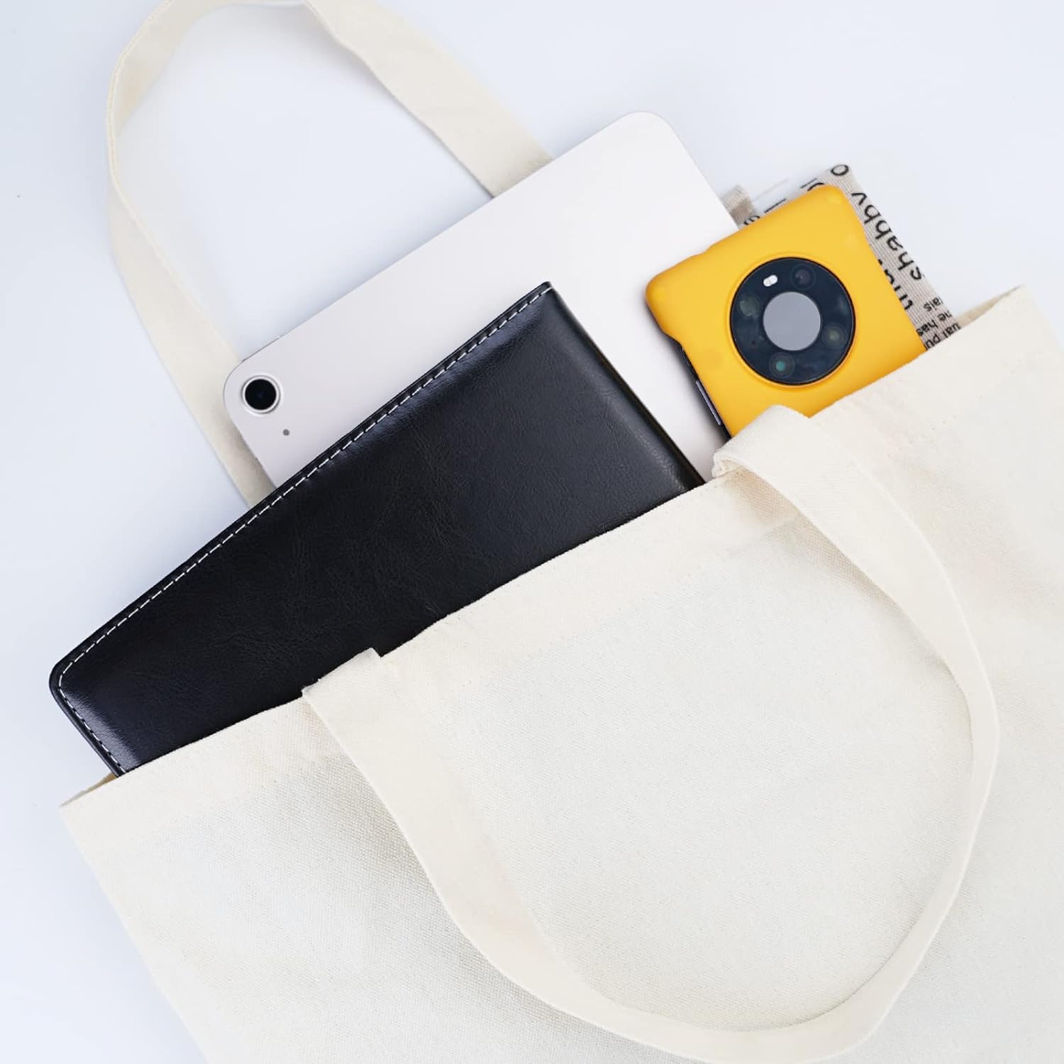 6-- pack tygkassar, hållbara, återanvändbara matkassar perfekta för gör-det-själv-idéer och värmeöverföringsdesign