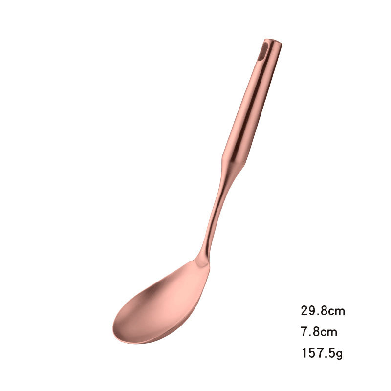 Rose Gold Stainless Steel Spatula Skimmer Ladle Turner Rice Soup Spoon Kitchen Accessories Cooking Tool Serving Utensil Set: E