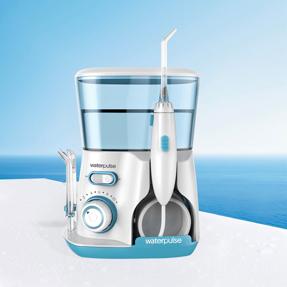 Waterpulse-hydropulseur, fil pour les dents et la bouche, soins buccaux, 8 embouts, 800ml, V300