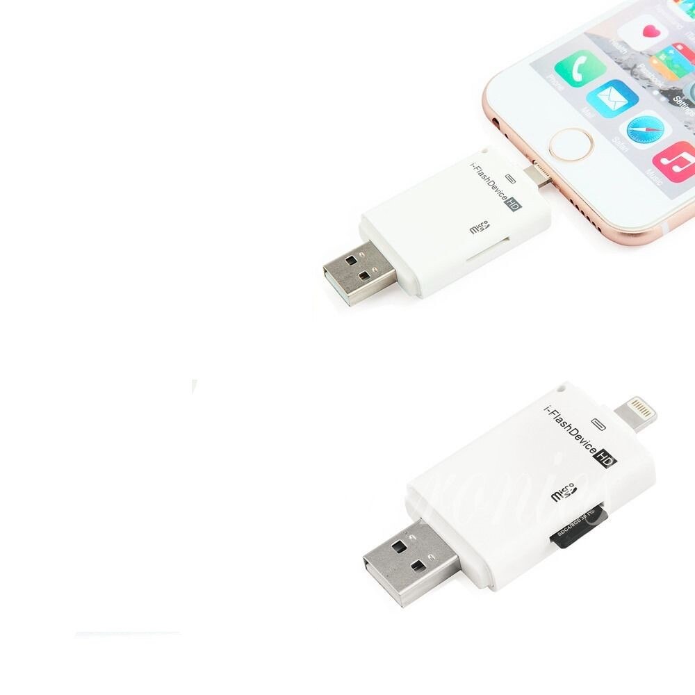USB i-Flash Drive HD Micro SD/TF Memory Card Reader Adapter For iPhone iPad iPod iphone 5 6 7