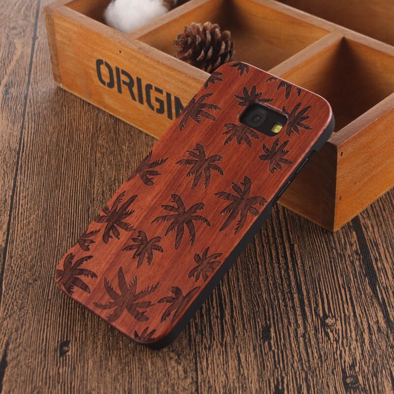 Caja de madera de bambú con cabeza de calavera de Mandala para samsung galaxy A5 funda de madera para samsung galaxy A5 funda de teléfono móvil funda de madera: 6