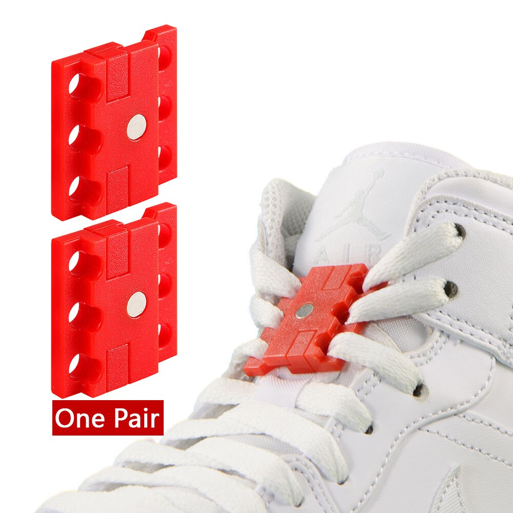 1 paar Magnetic Schnürsenkel Schnalle Verschluss Schnürsenkel Top für Sport Schuhe Stiefel Neue Kreative Faul Schnürsenkel Schließen Schnallen: 05 Red