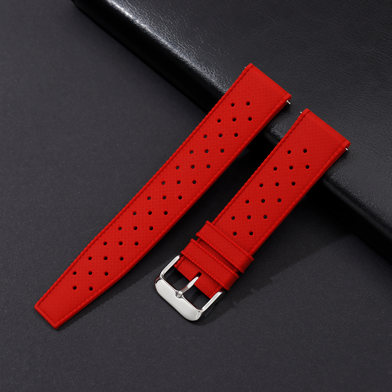 Siliconen Horlogebanden Quick Release Rubber Horlogebanden 18mm 20mm 22mm Tropic Ademend Waterdicht Horloge Band: Black Yellow / 18mm