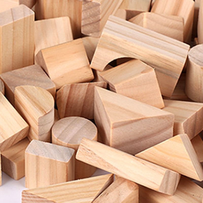 100 Pz/lotto Blocchi Di Legno Blocchi di Costruzione del Castello Primi Giocattoli Educativi