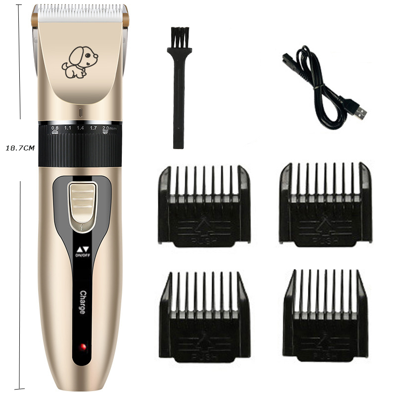 Cão máquina de cortar cabelo pet aparador de pêlos filhote cachorro grooming barbeador elétrico conjunto gato acessórios lâmina cerâmica recarga profissão suprimentos: Standard