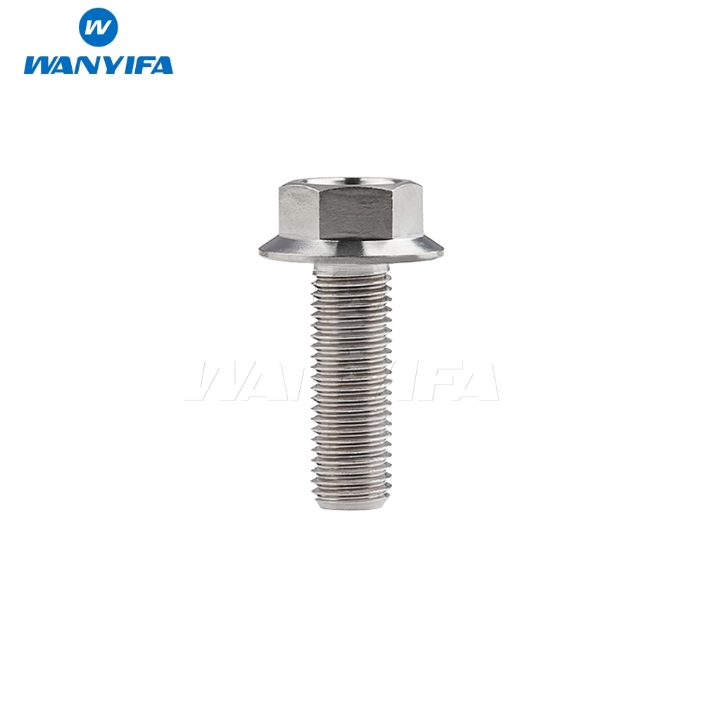 Wanyifa  m10 titanium ti bolte 1.25 pitch flange sekskantede bolte skruer  m10 x 30 35 40 45 55 60 65 70 75 80 100mm