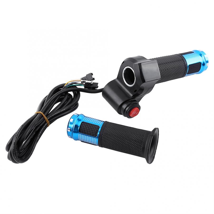 1 Paar 12-84V Universele Elektrische Fiets Scooter Twist Throttle Gashendel Met Led Spanning Display & Snelheid schakelaar E-Bike Onderdelen: Blauw