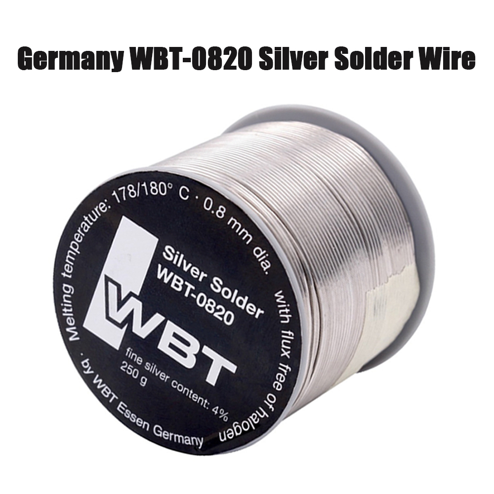 Original Germany WBT-0820 Silver Solder Wire WBT 0820 0.8mm 4% Ag Silver Solder Good