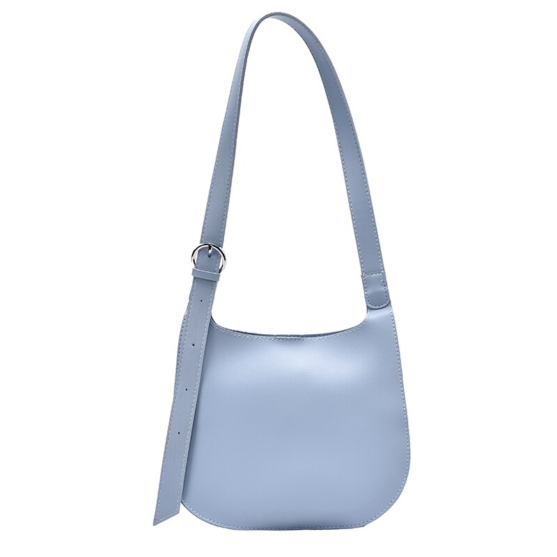 bolso de mano para mujer, moderno bolso de hombro para mujer, de piel sintética de , de gran capacidad, blanco, marrón, azul y negro: blue
