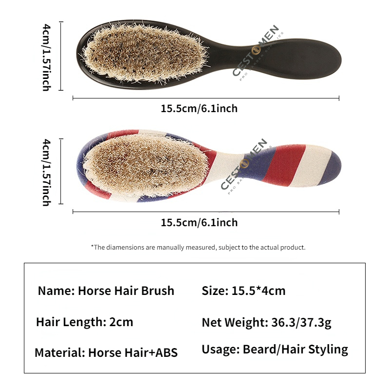 cepillo de afeitar para peluquero, cepillo para quitar el cuello, cepillos de pelo de caballo, herramientas de estilismo para limpieza de salón de bigote facial