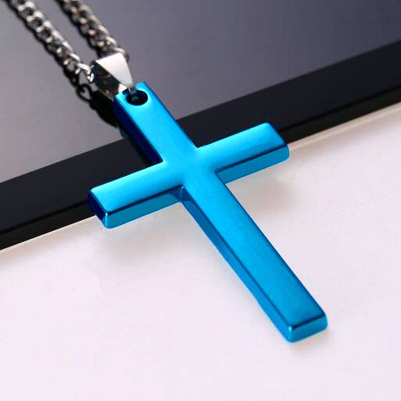 Kryds vedhæng halskæde sort kæde rustfrit stål halskæder til mænd smykker collana kolye bijoux krave mujer collier homme