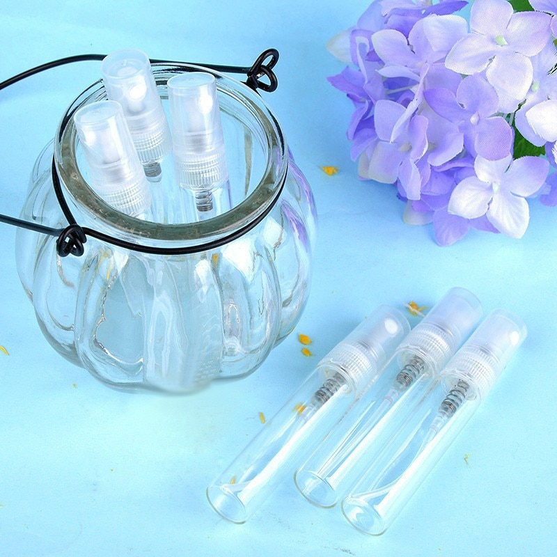 5 stk glas 5ml genopfyldelig bærbar prøve parfume flasker rejse spray forstøver tom parfume flaske mini prøve beholder