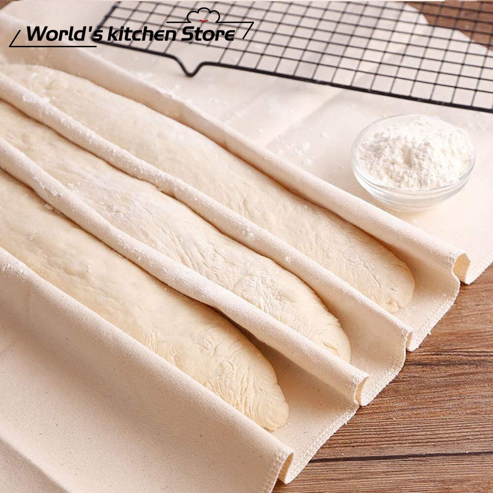 Brødkule gjæringsklut baguette gjæringspute 100%  bomullsduk tykk ufarget ubleket plissert fransk brød europeisk