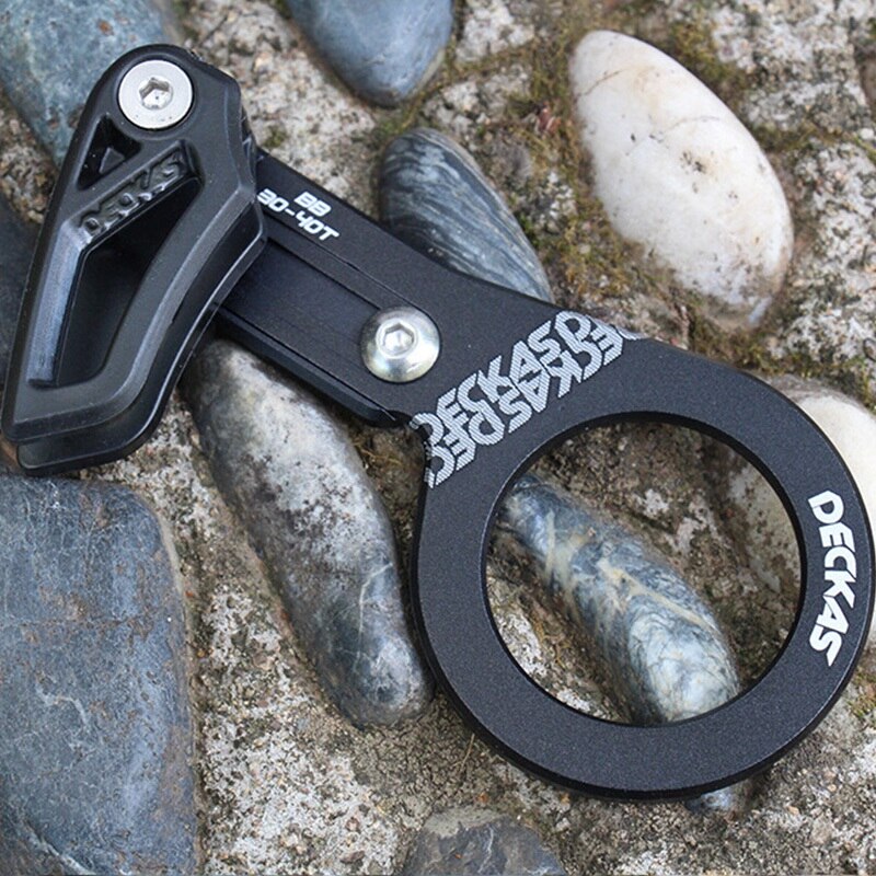 DECKAS guía para cadena bicicleta MTB guía para cadena de bicicleta 1X sistema BB montura CNC marcha única engranaje ancho estrecho guía de cadena negro