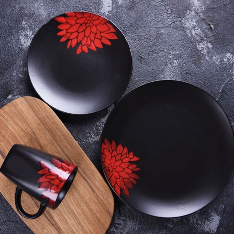 Køkkenudstyr i japansk stil bordservice keramisk plade kinesisk og vestlig madplade keramisk plade middagsplader til hjemmet