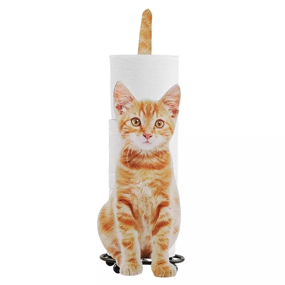 Portarrollos de papel higiénico de gato negro, accesorios de cocina para baño, estante de almacenamiento de pañuelos, rollo de hierro fundido, decoración, novedad: Style-3