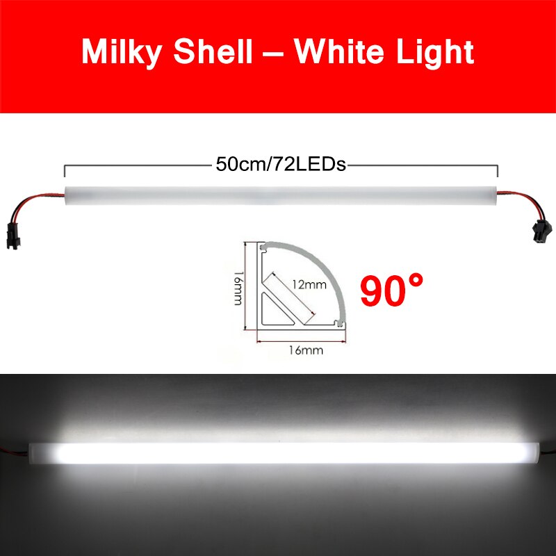 V Shaped LED Bar Light 220V 50cm 72LEDs Wall Corner LED Tubes Kitchen Under Cabinet Light 1-6Pcs Set: Red / Blue