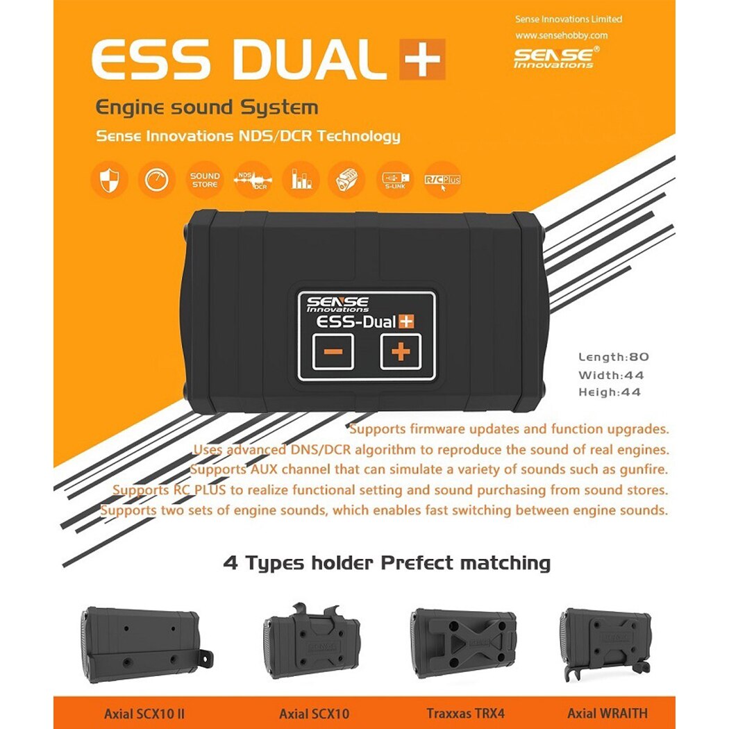 Rc Auto Gevoel Ess-Een Ess-Dual 2 Luidsprekers Motor Geluid Simulator Voor Axiale SCX10 Ii Wraith TRX-4 TRX4