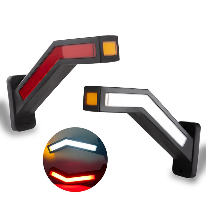2x Universal All Car Truck Trailer Van Warning Light 12V 24V Red Amber White Side Marker Lights 33 LED Lights Outline Lamp 3W
