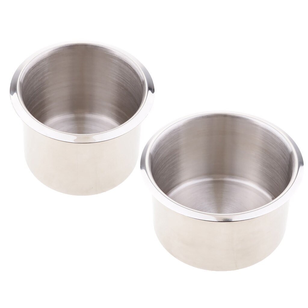 2pcs Stainless Steel Recessed Cup Drink Holder For Marine Boat RV Camper 68x55mm/90x55mm