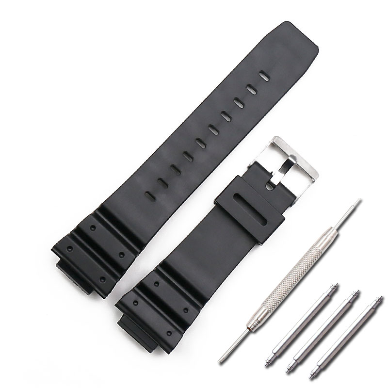 Hars band horloge accessoires pin gesp voor Casio G-SHOCK DW-9052 9050 9051 004C zwart sport waterdichte rubberen band