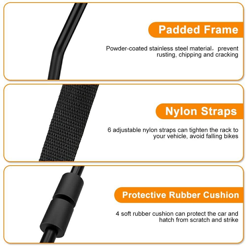 Bike Car Mount Rack Stand Carrier Foldable Bike Carrier Rack Fits Universal Travel&amp; Transit for Hatchback, Saloon, Minivan