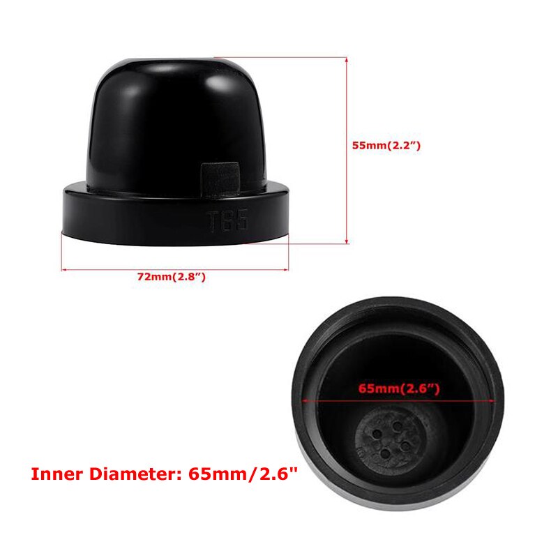 Oslamp 1 Pair HID/LED Headlight Housing Dust Covers Rubber Waterproof Dustproof Headlamp Seal Dust Cap Car Styling Accessories: 65mm