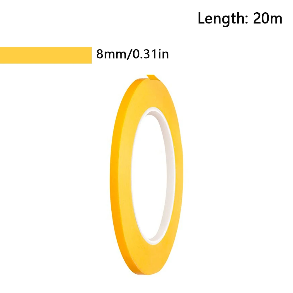 Cinta adhesiva amarilla de 18M/20M/50M, pegatina adhesiva para coche, papel de pintura DlY, decoración de pintor, artesanía, accesorios artesanales de uso General: Naranja
