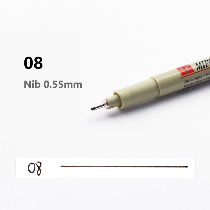 Pigment Liner Micron Pen Waterproof Art Markers brush pen Hand-Drawn Manga Sketch Needle Fineline Pen Supplies Stationery: Pink