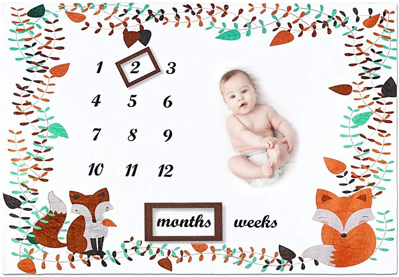 Manta para bebés Milestones para niños y niñas, mantas para mitos mensuales, accesorios utillería de fotografía para bebés, mantas de fondo L1020: Default Title