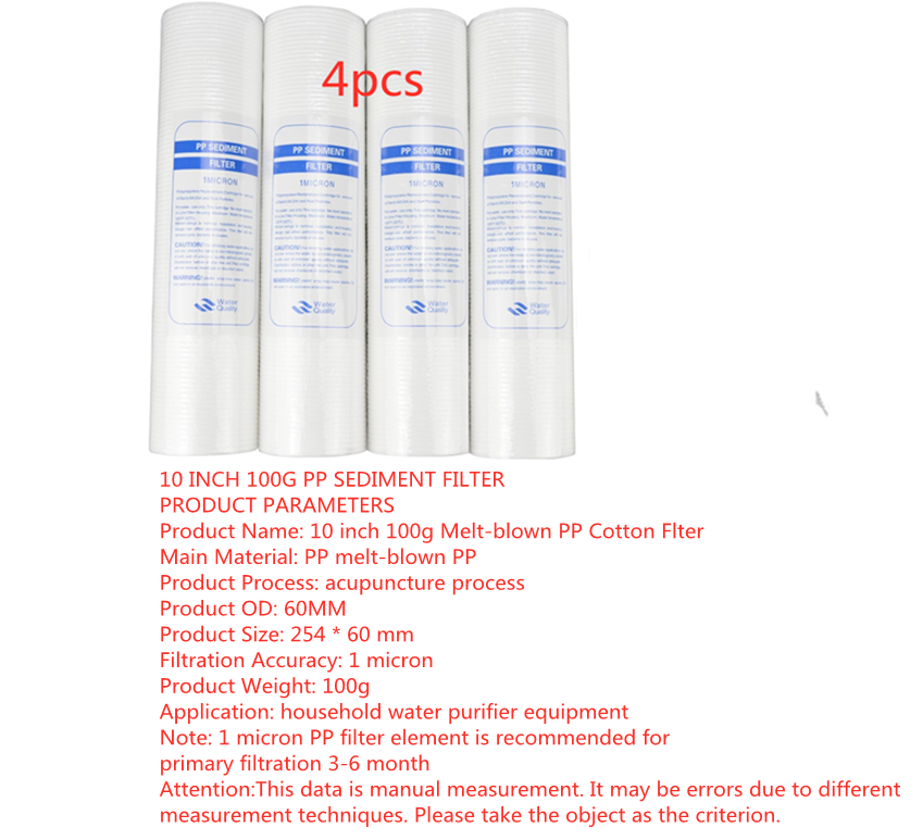 4 sztuk PP filtr bawełniany filtr wody filtr robić wody 10 Cal 1 mikron osadowy wkład robić filtra wody system odwróconej osmozy