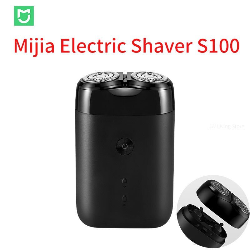 Xiaomi-Afeitadora eléctrica Mijia S100 para hombre, recargable por USB, grado IPX7, resistente al agua, rotativa, portátil, recortadora de barba